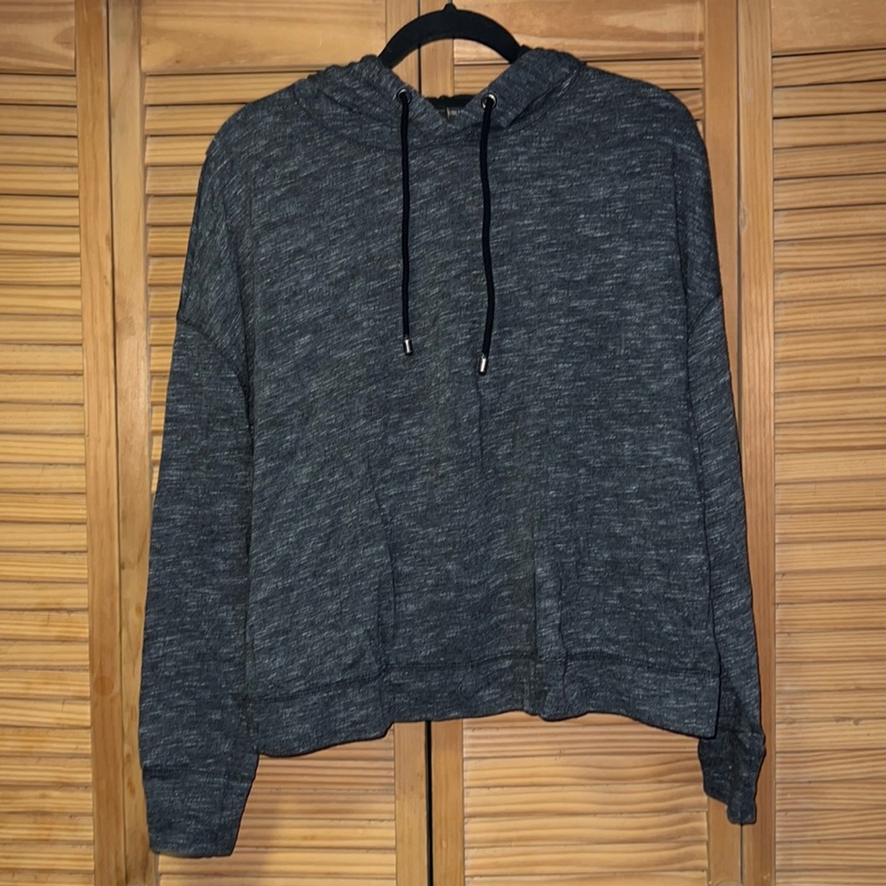 Banana Republic Large Gray Drawstring Pullover w/ Hoodie